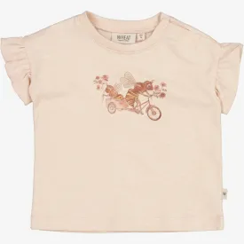 T-Shirt Bee Bike | Baby - rose dust