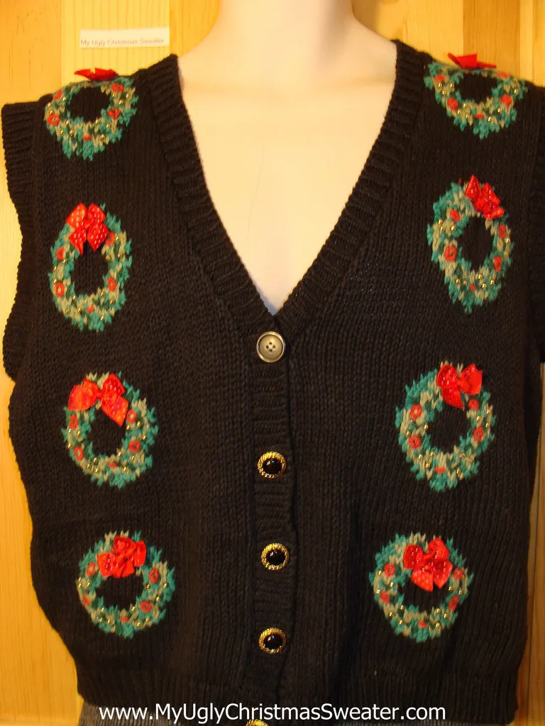 Tacky Cheap Ugly Christmas Sweater Vest (f580)