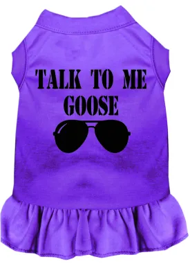 Talk To Me Goose Screen Print Dog Dress Purple Sm (10)