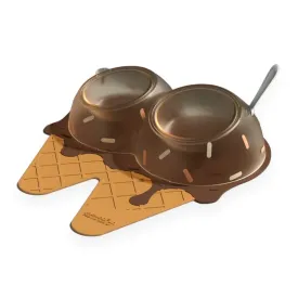 Talking Dog Club Chocolate Ice Cream Bowl for Cats (Brown)