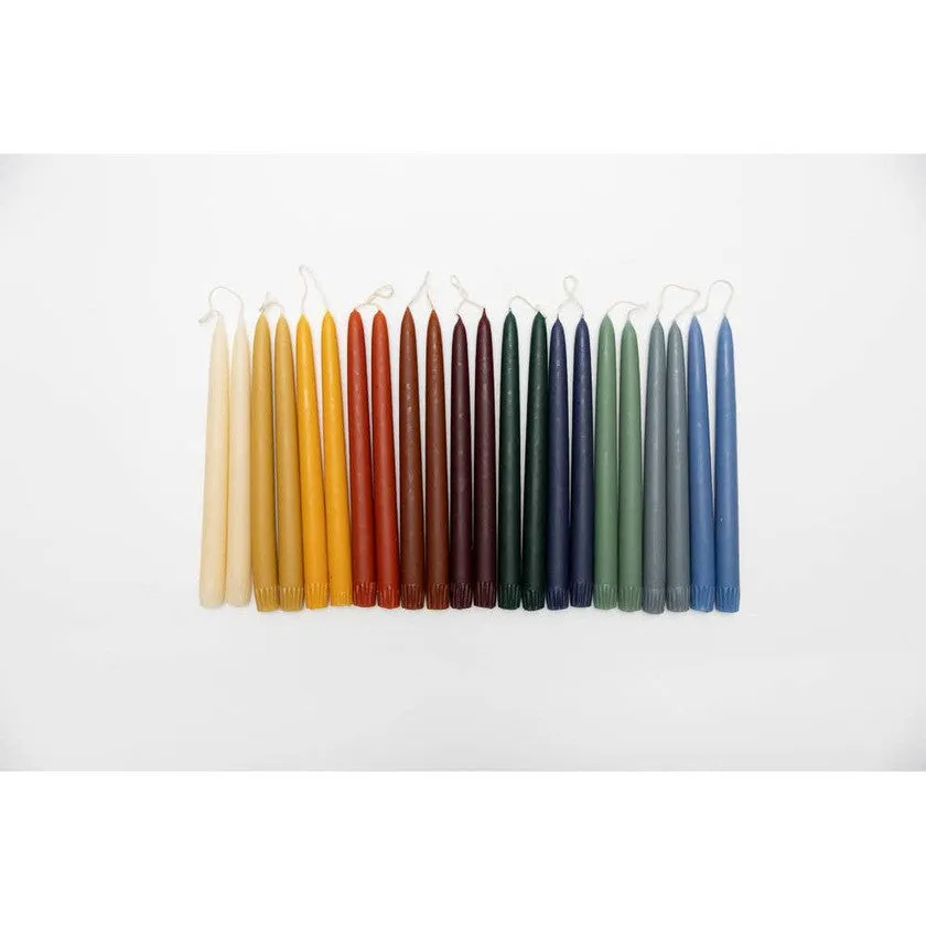 Taper Beeswax Candlestick-Blue Gray