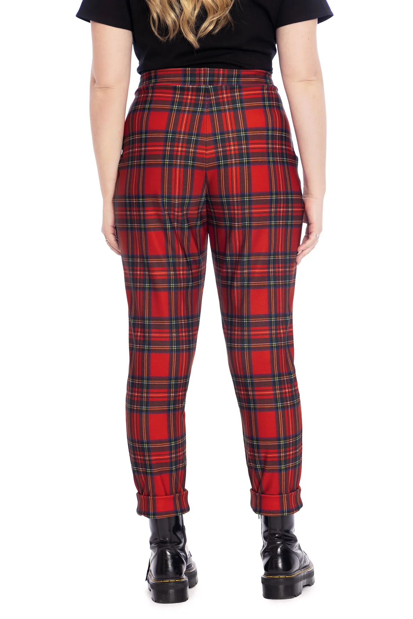 Tartan Red Cuffed Pants