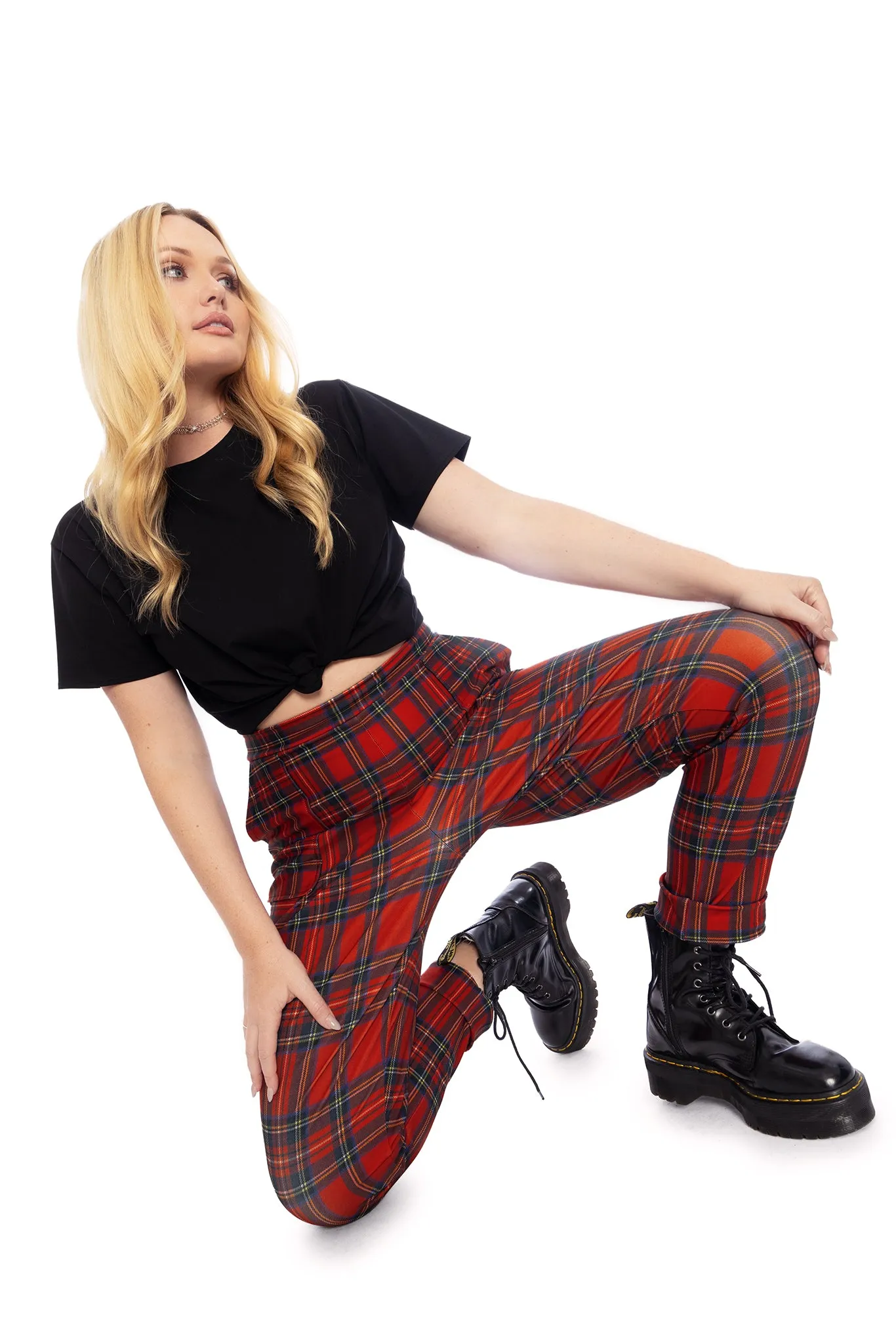 Tartan Red Cuffed Pants