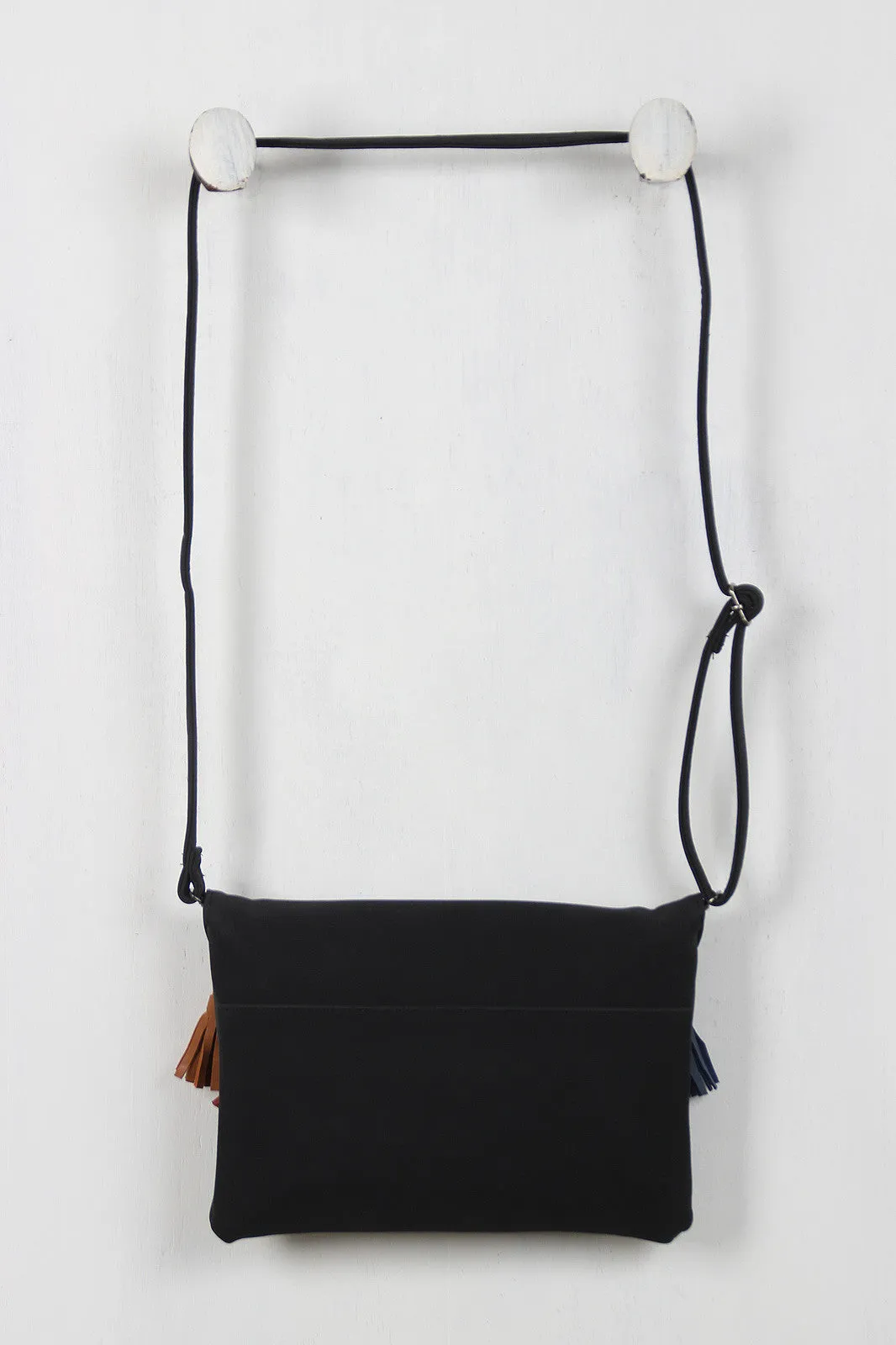 Tassel Trimmed Envelope Cross Body Bag