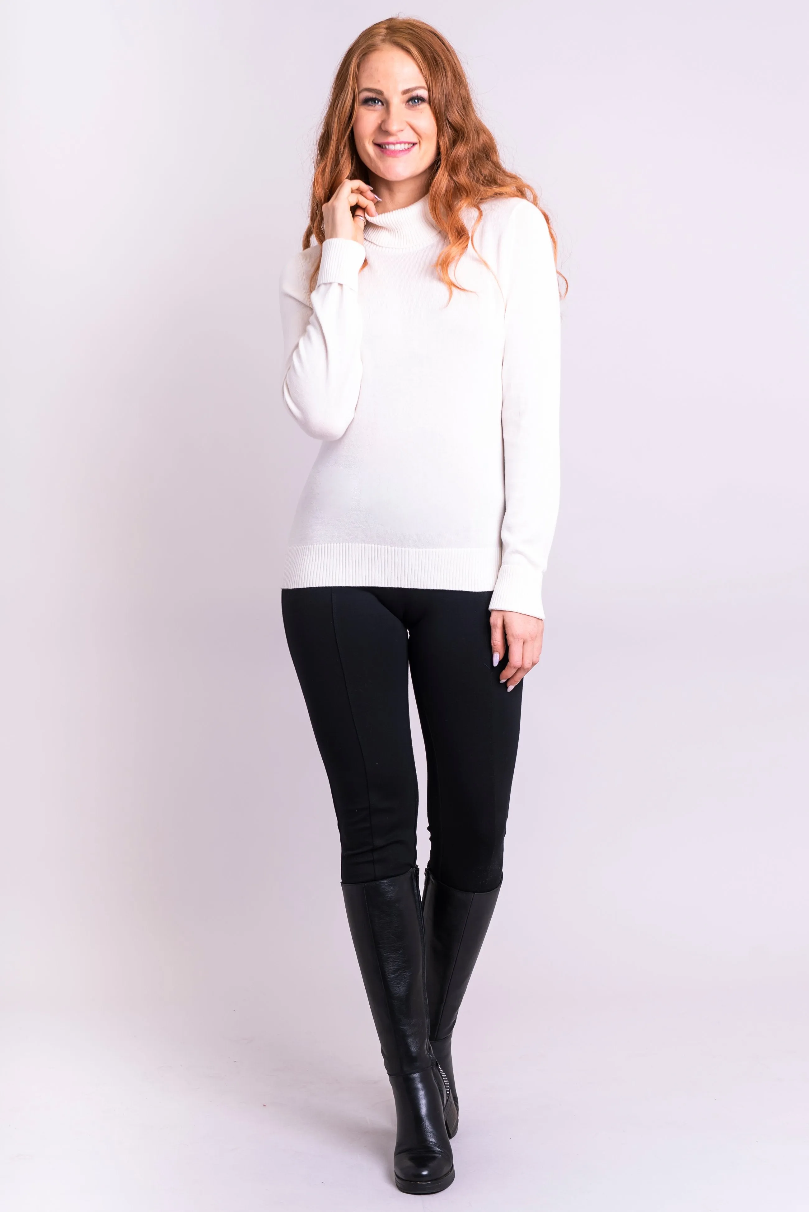 Taylor Sweater, White, Bamboo Cotton - Final Sale