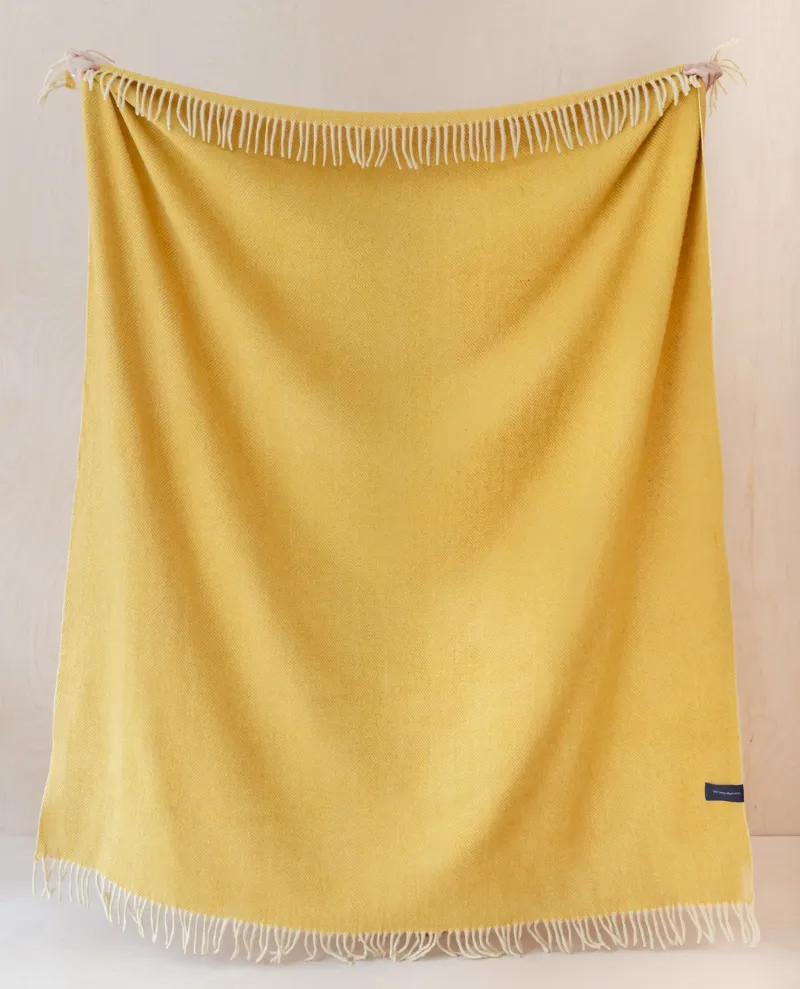 TBCo. Recycled Wool Blanket in Mustard Herringbone