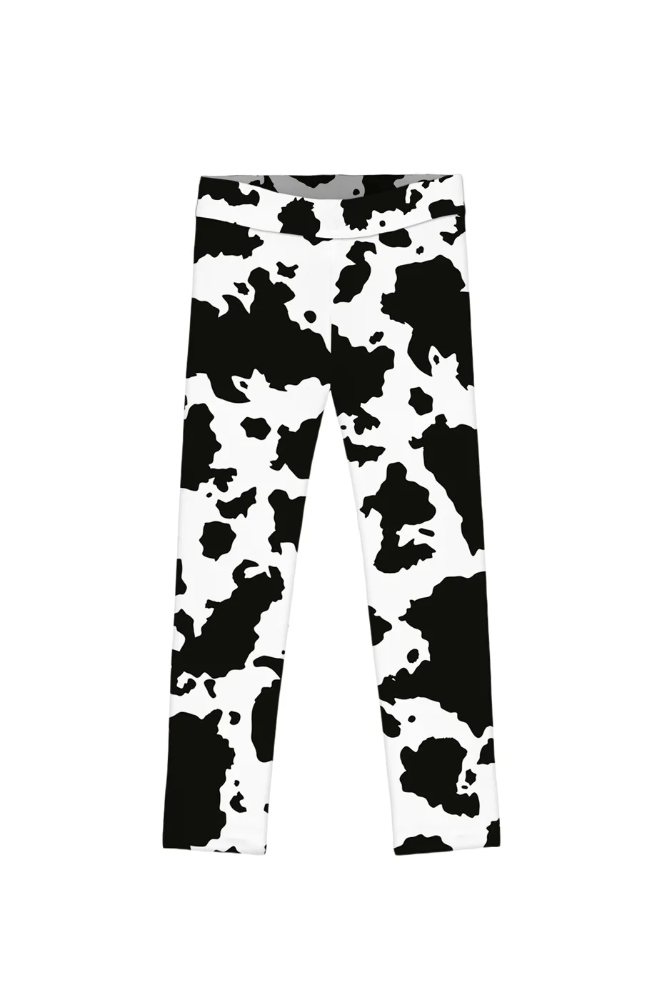 Te Amo MOO-cho Lucy White & Black Cow Print Cute Leggings - Girls