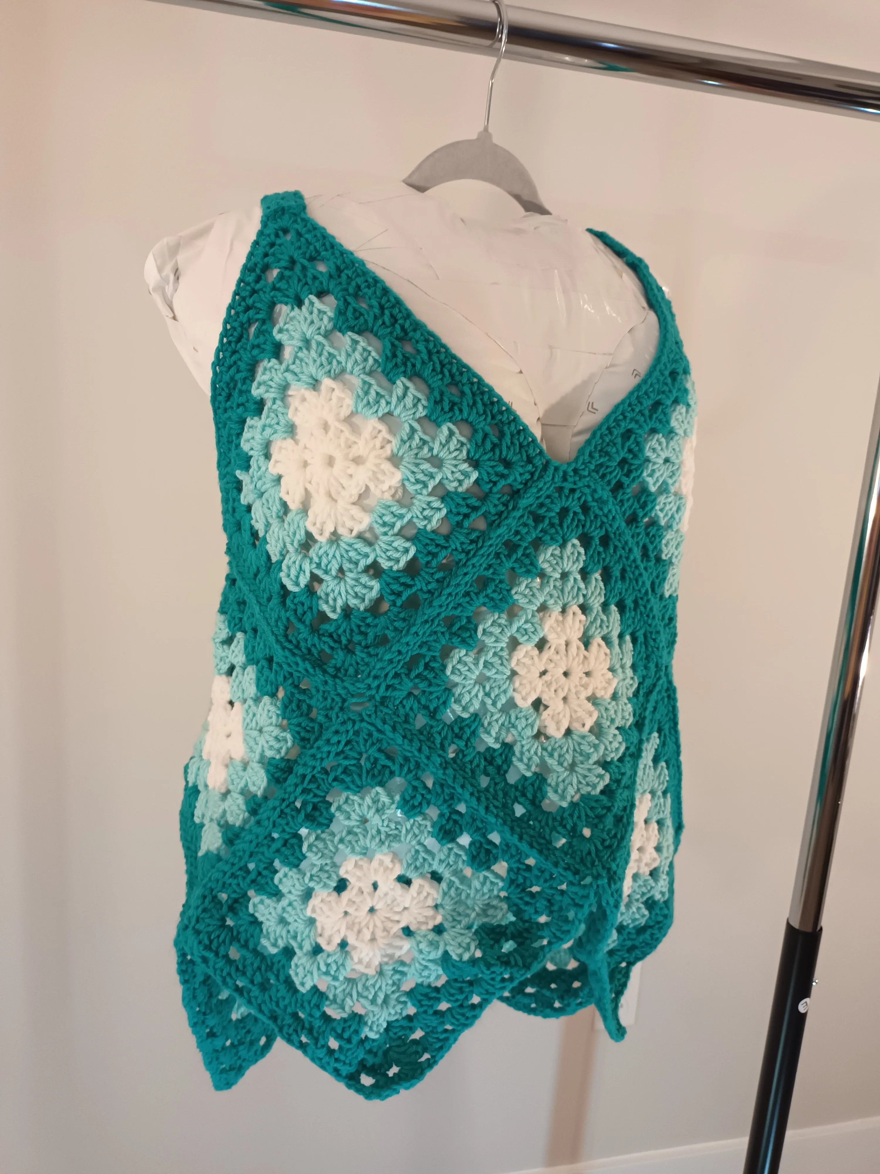 Teal Granny Square Festival Tank top 1XL/2XL womens