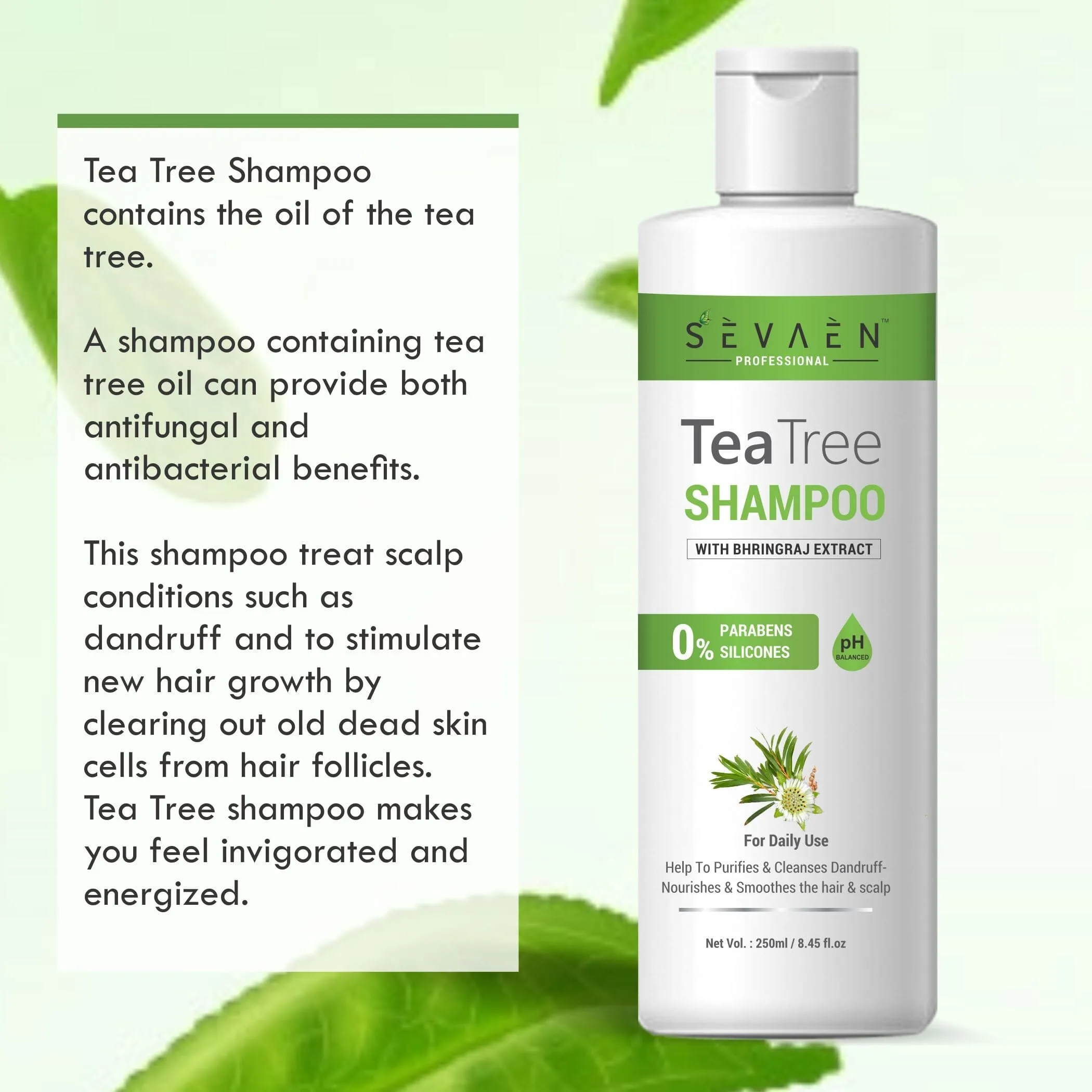 Teatree shampoo with bhringraj Anti Dandruff Shampoo Men & Women (250 ml)