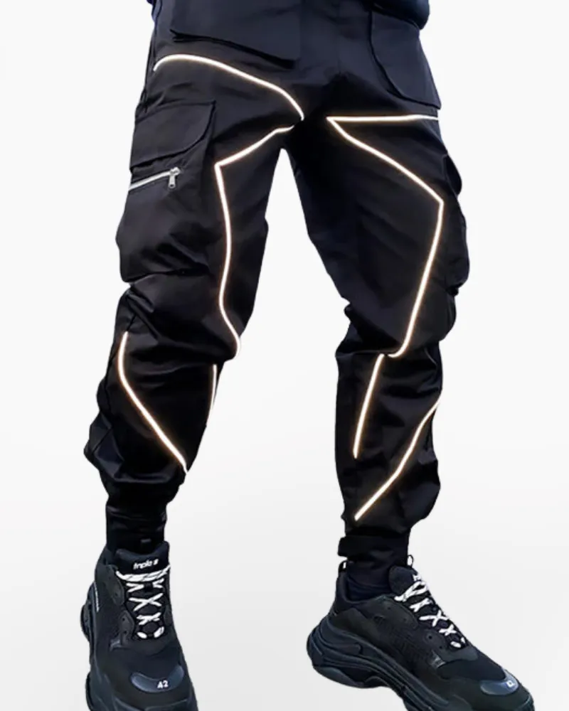 Techwear Black reflective pants