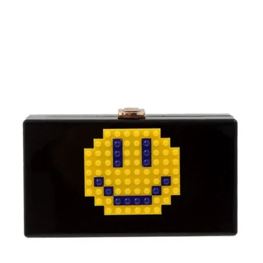 TEEK - Pixelated Smiley Face Clutch Evening Bag