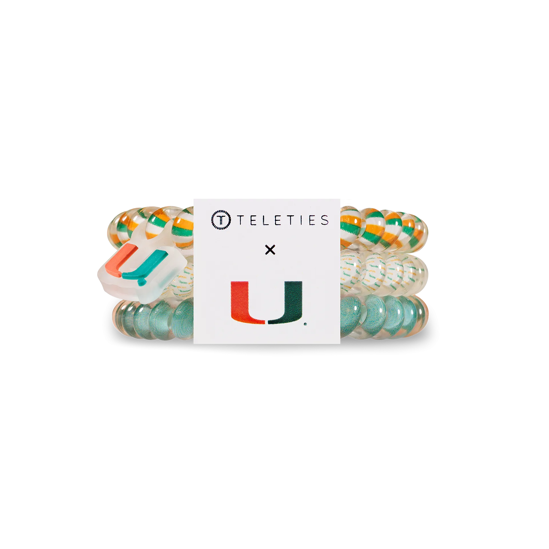 Teleties Hair Tie - Small Band Pack of 3 - University of Miami