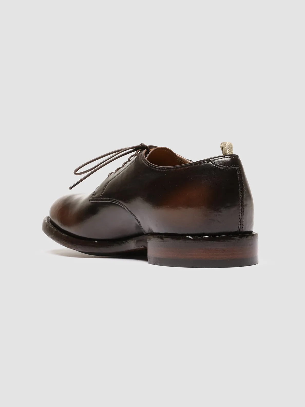 TEMPLE 018 - Brown Leather Derby Shoes