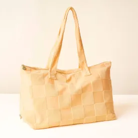 Terry Tote-Peach Check - ALL SALES FINAL