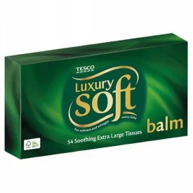 TESCO LUXURY SOFT BALM MANSIZE TISSUES 54`S