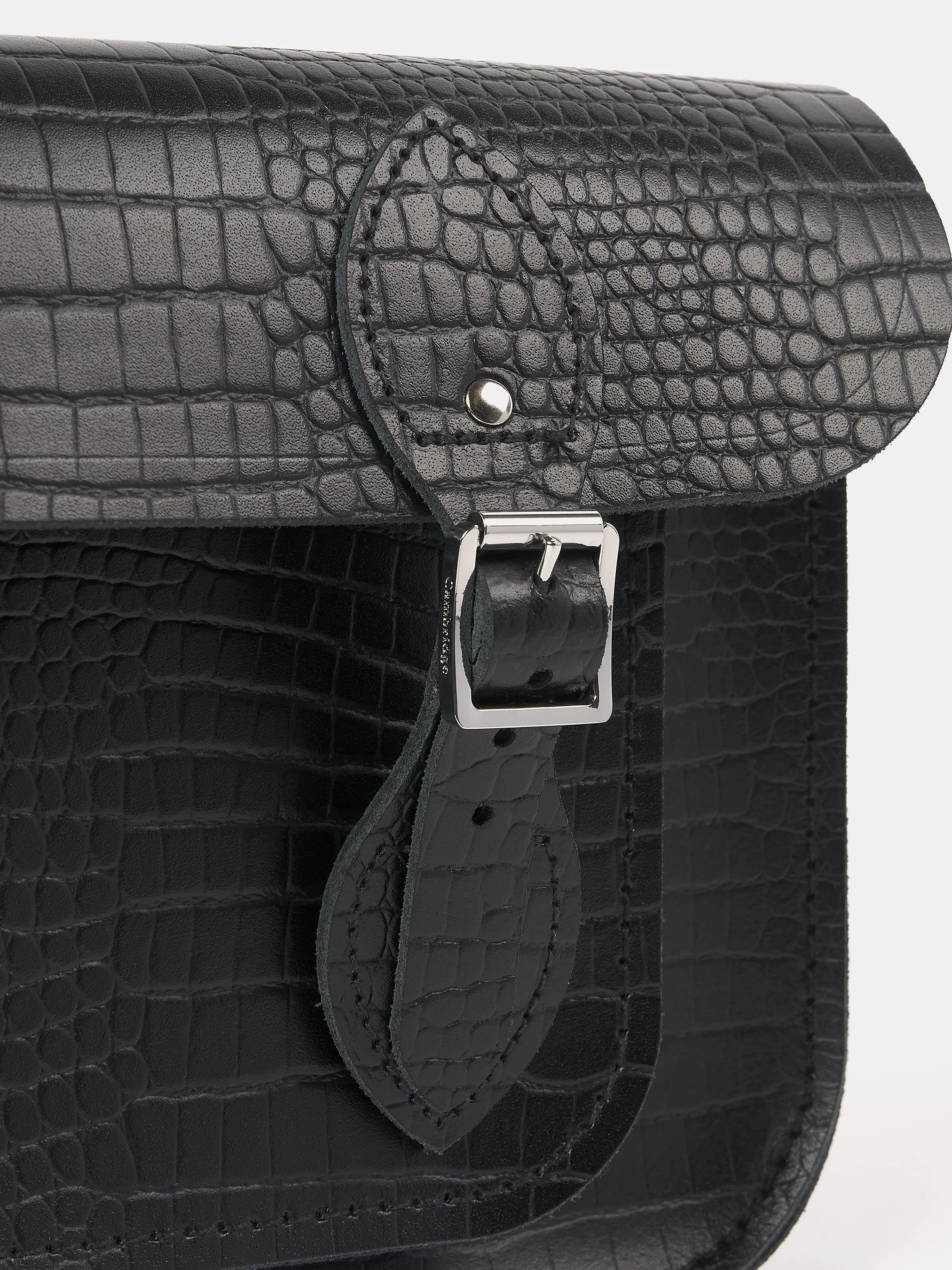 The 11 Inch Satchel - Black Croc