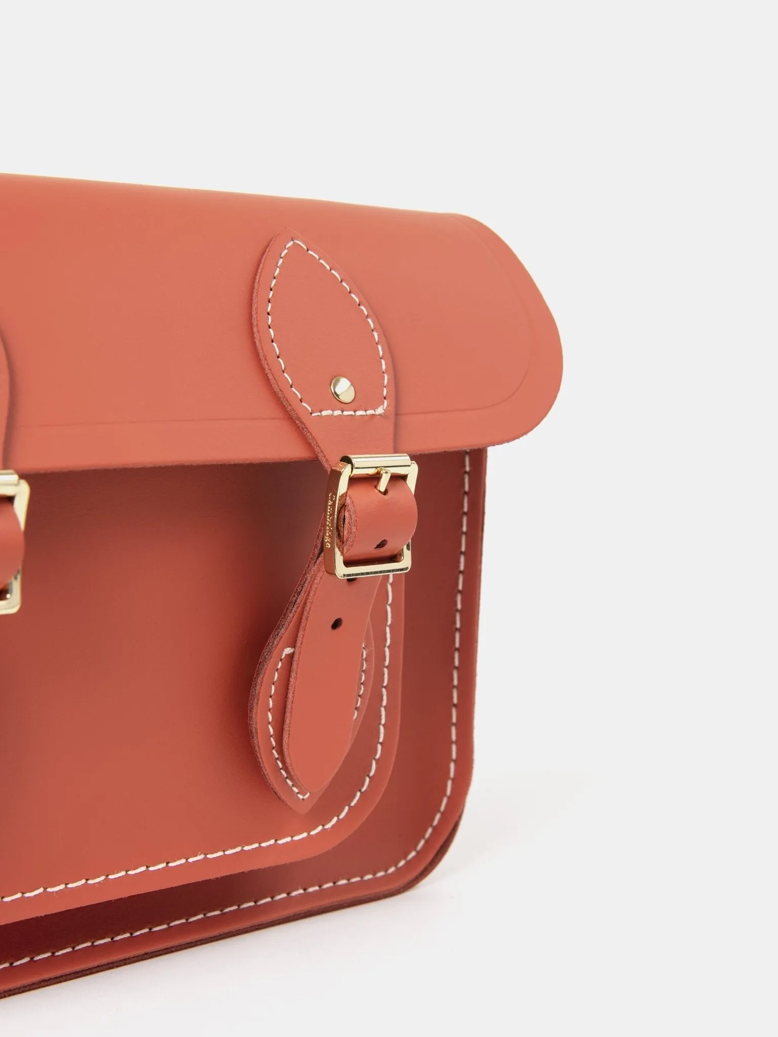 The 11 Inch Satchel - Burning Ember Matte with Contrast Stitch