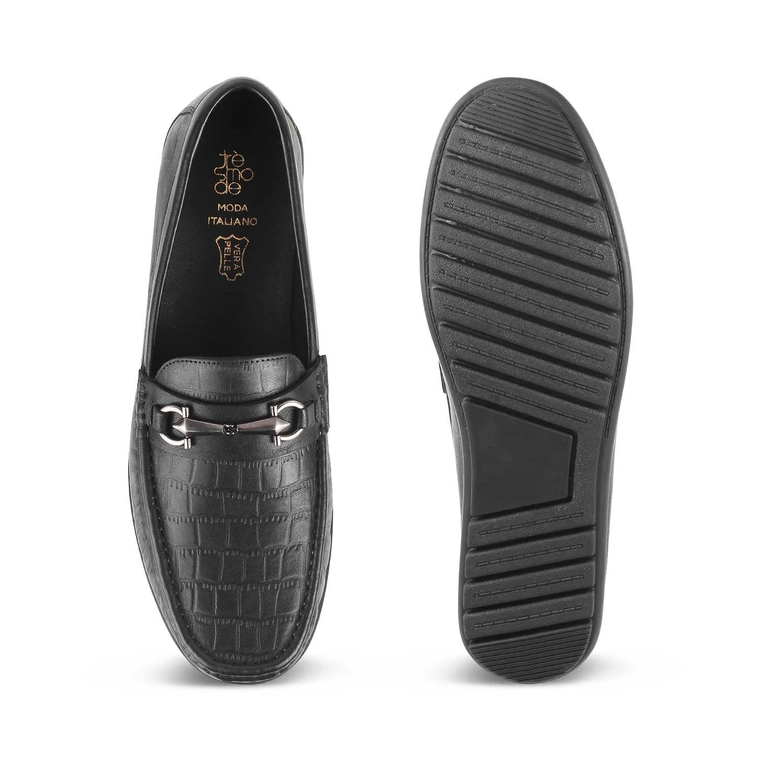 The Accademia Black Men's Leather Loafers Tresmode