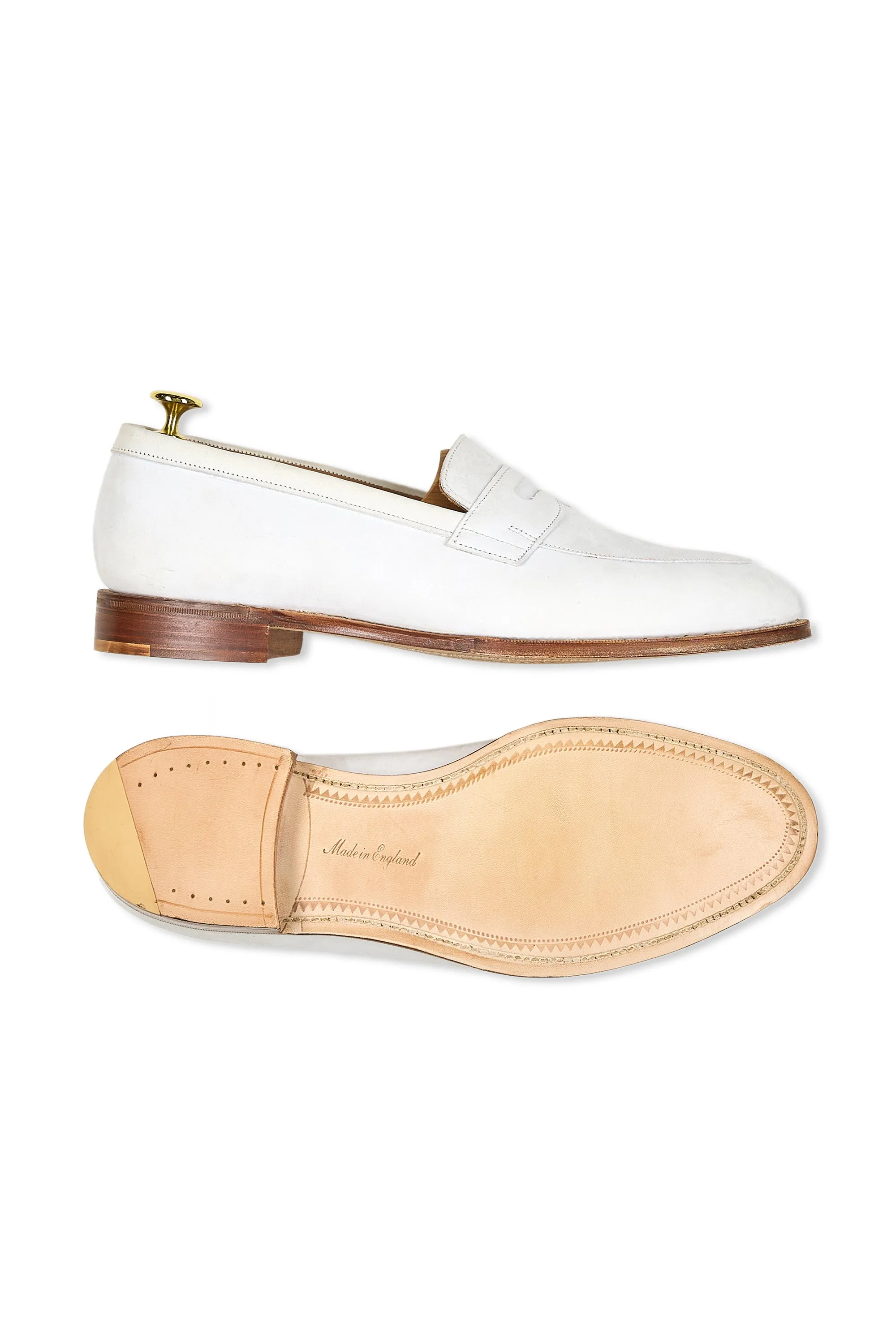 The Armoury Jiro Duane II White Nubuck Calf Penny Loafers *factory seconds*