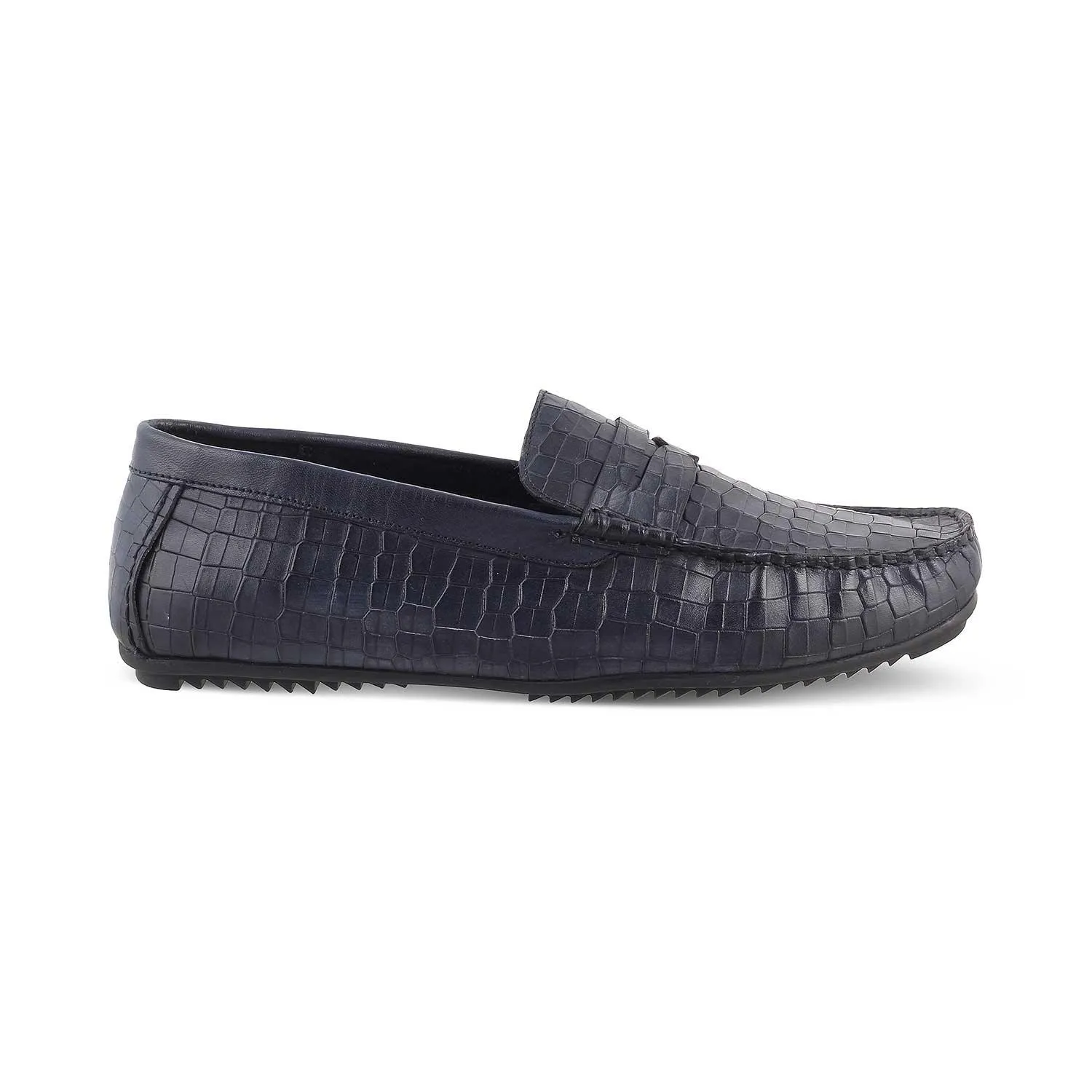 The Avyo Blue Men's Leather Loafers Tresmode