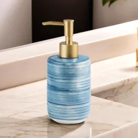 The Better Home 350 ML Blue Ceramic Soap Dispenser for Bathroom | Bathroom Accessories | Handwash Dispenser | Liquid Soap Dispenser for Kitchen | Handwash Bottle | Hand Wash Dispensers Pump