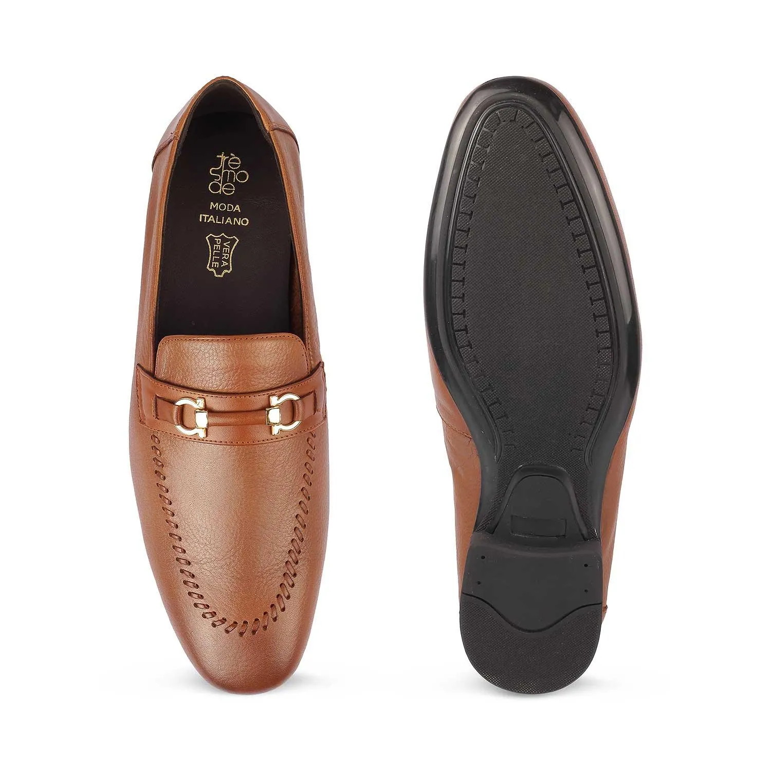 The Bologna Tan Men's Leather Loafers Tresmode