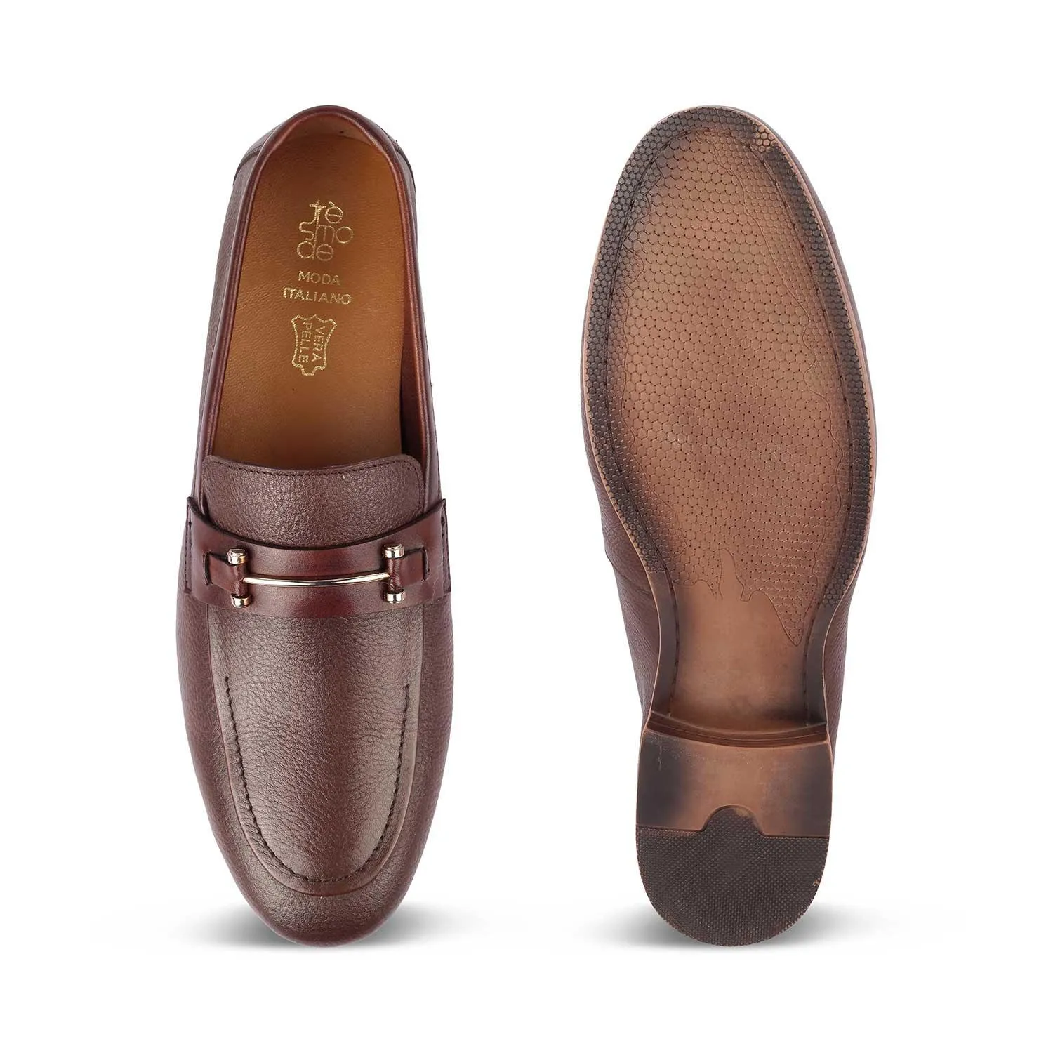 The Bone Brown Men's Leather Loafers Tresmode