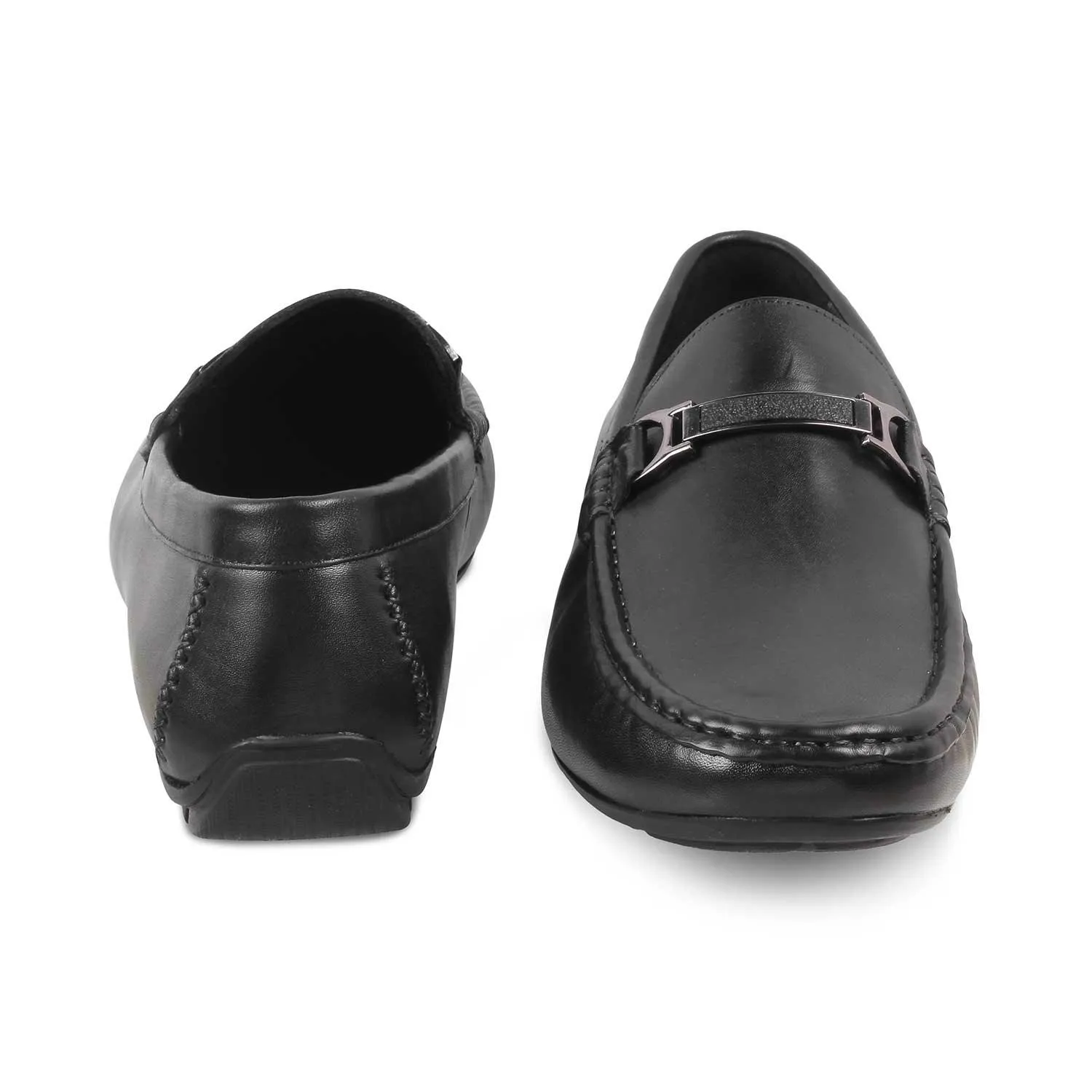 The Cegold Black Men's Leather Driving Loafers Tresmode