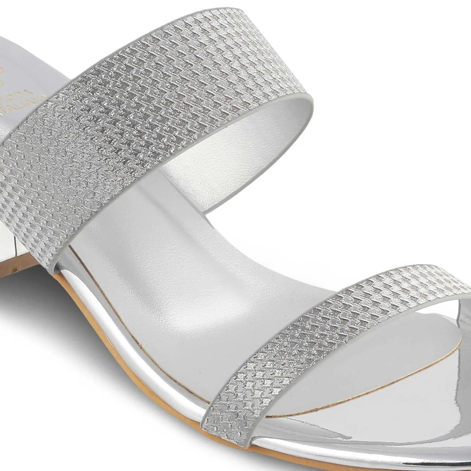 The Cos Silver Women's Dress Block Heel Sandals Tresmode