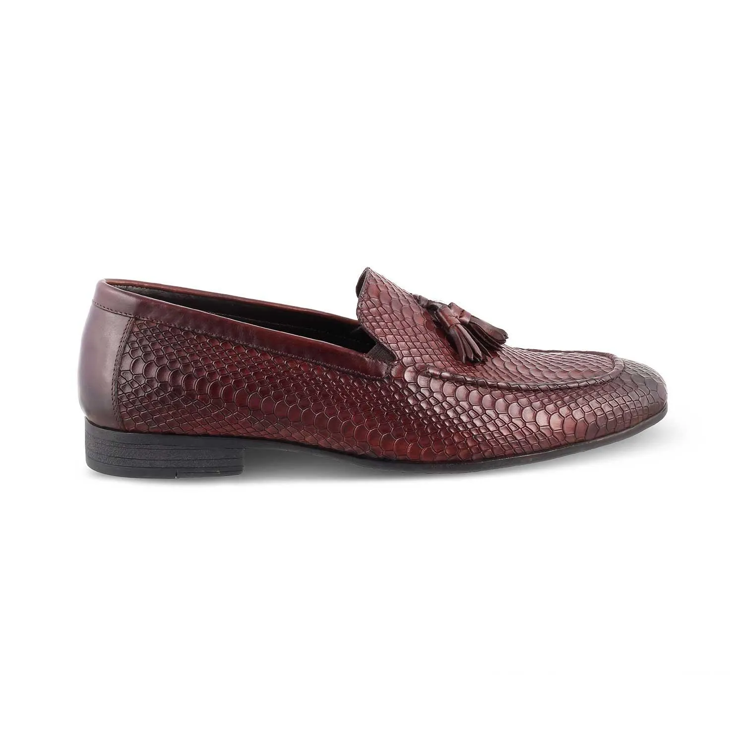 The Cytas Brown Men's Leather Tassel Loafers Tresmode