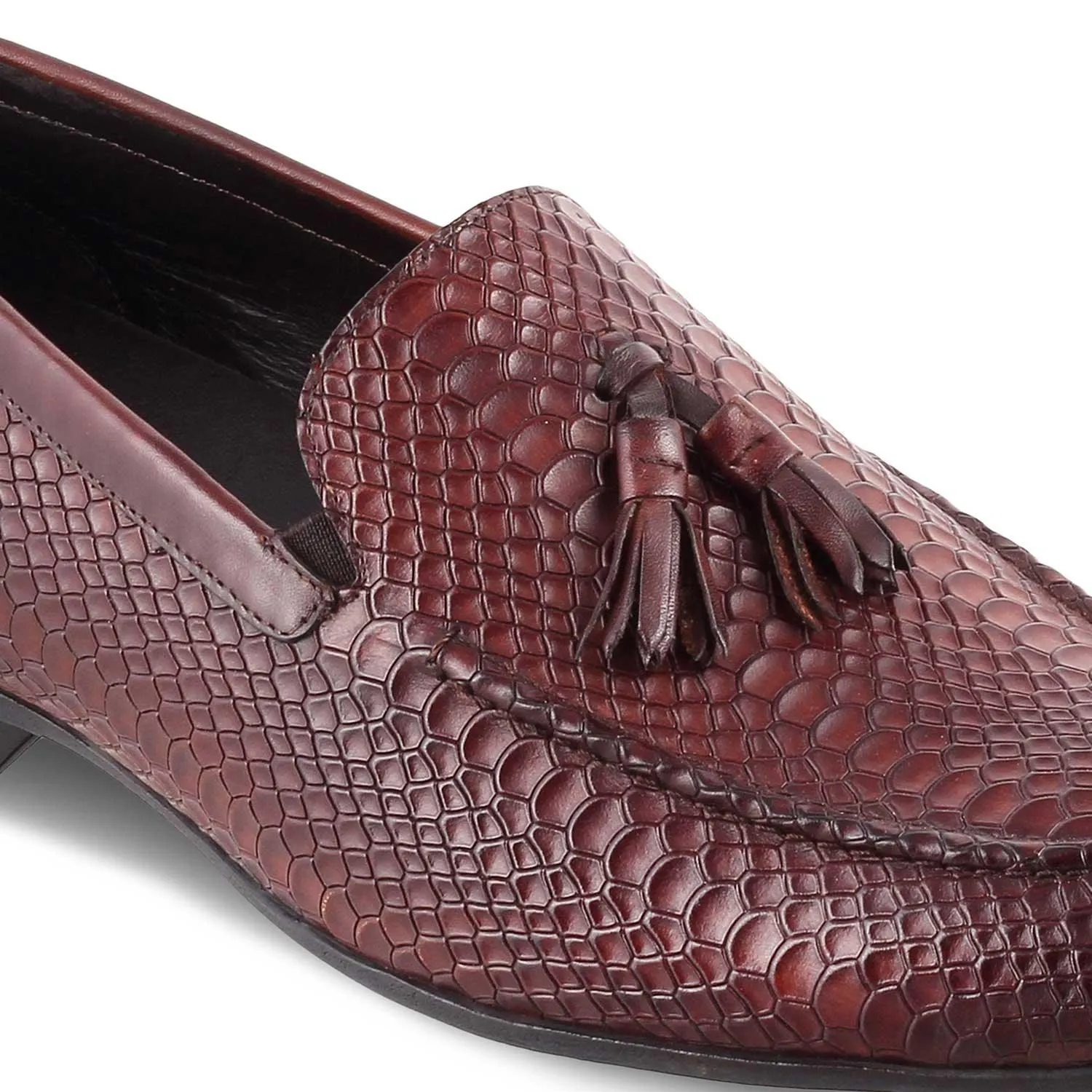 The Cytas Brown Men's Leather Tassel Loafers Tresmode