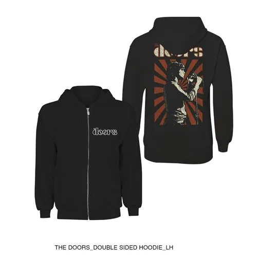 The Doors Unisex Zipped Hoodie: Lizard King (Back Print)