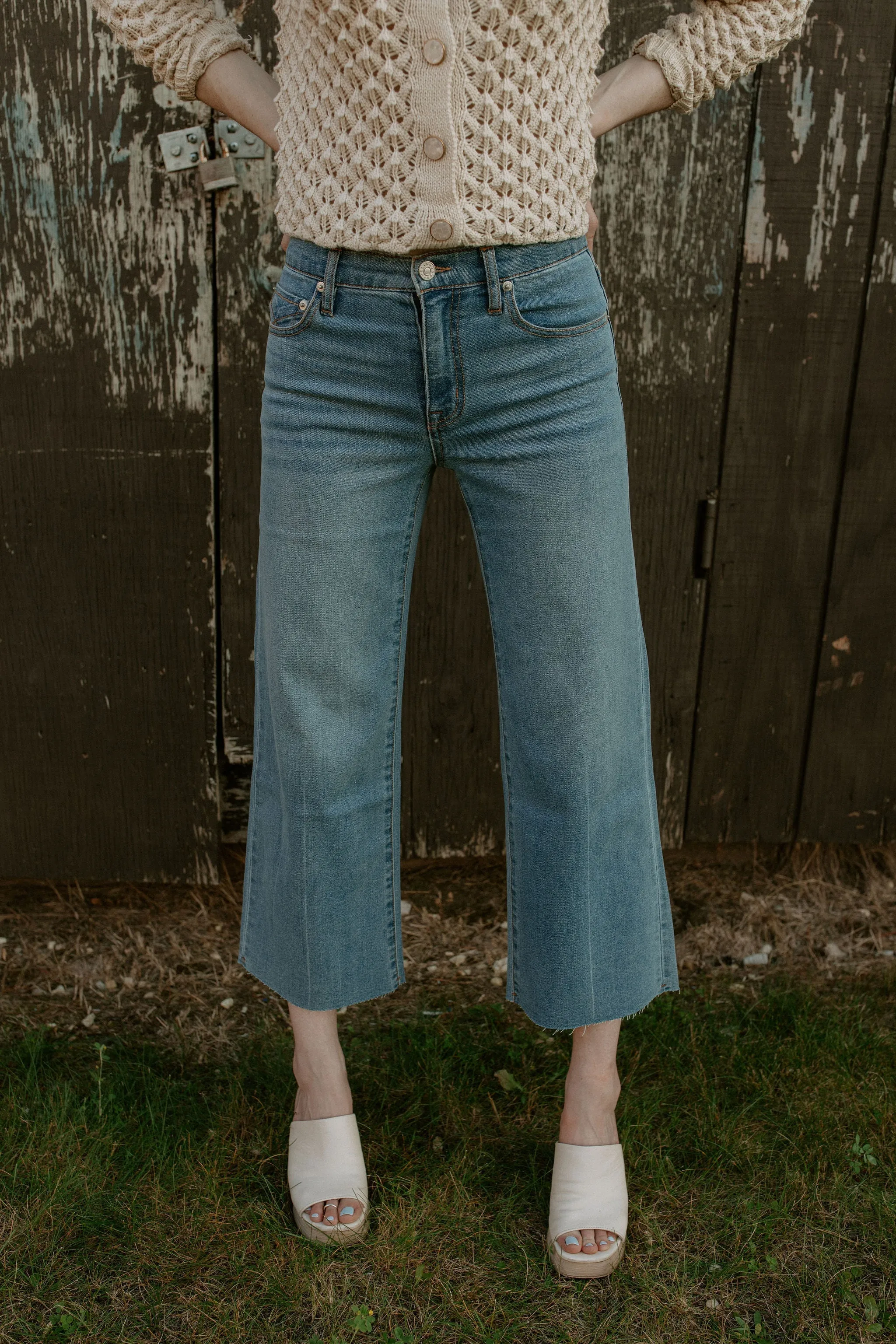 The Greta High Waist Culotte Denim - Larchmont