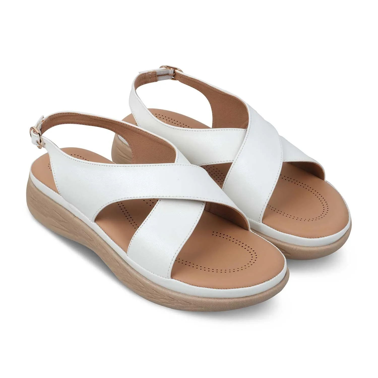 The Havit White Women's Casual Wedge Sandals Tresmode