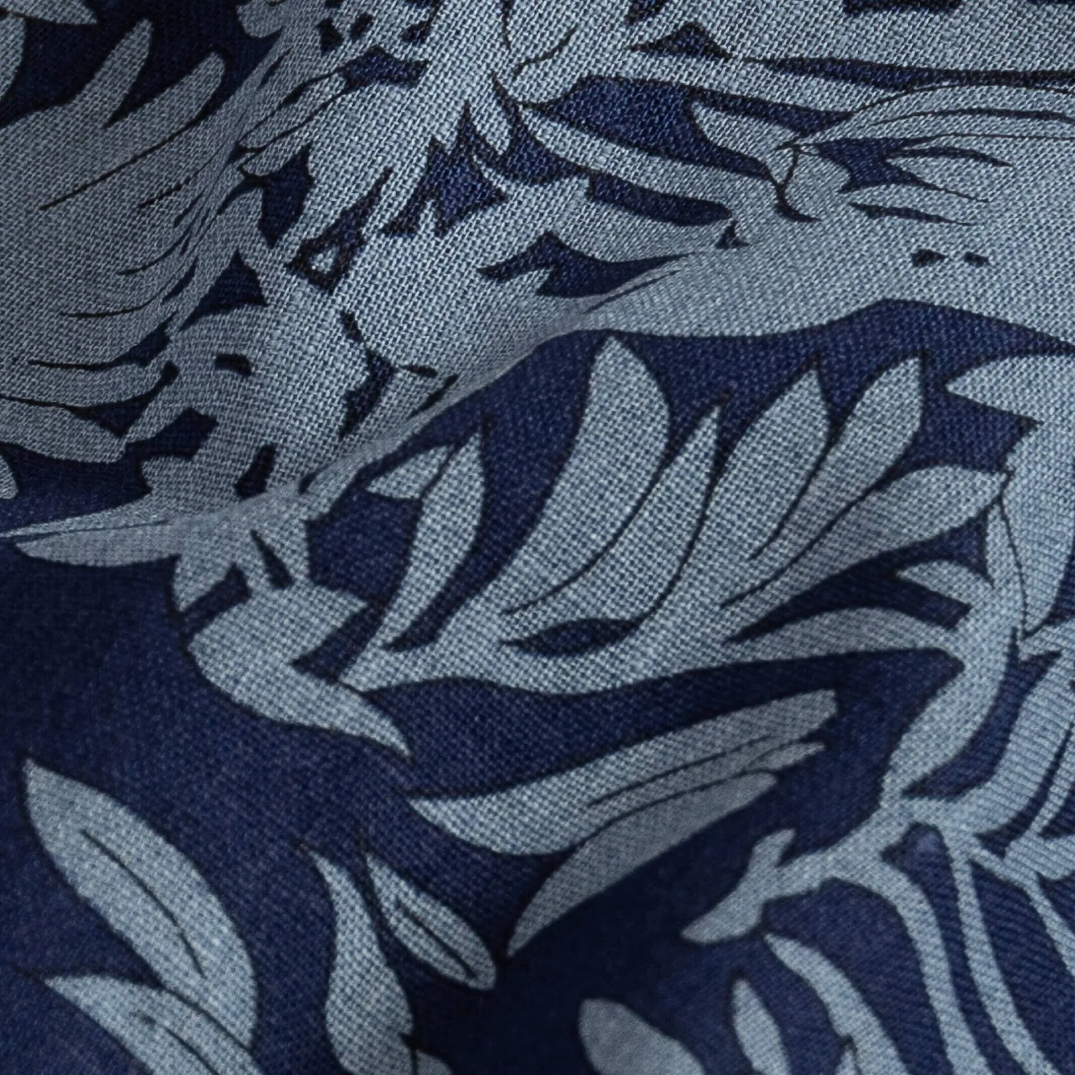 The Indigo Onaway Cotton Linen Tropical Print Custom Shirt