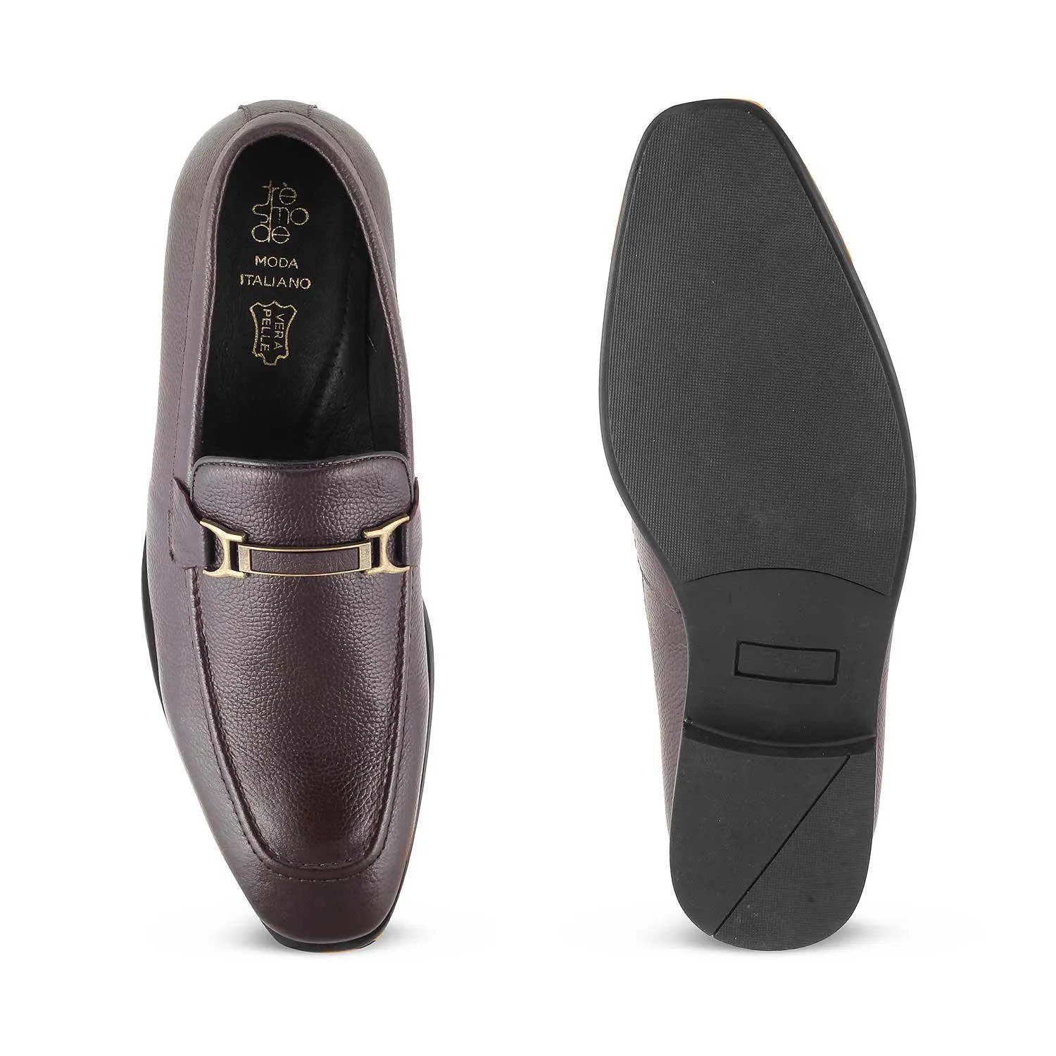 The Leven Brown Men's Leather Loafers Tresmode