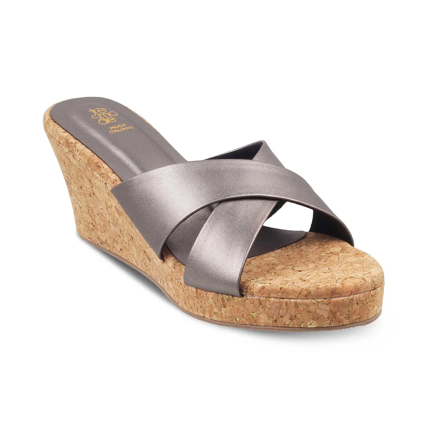 The Lyon Pewter Women's Dress Wedge Sandals Tresmode