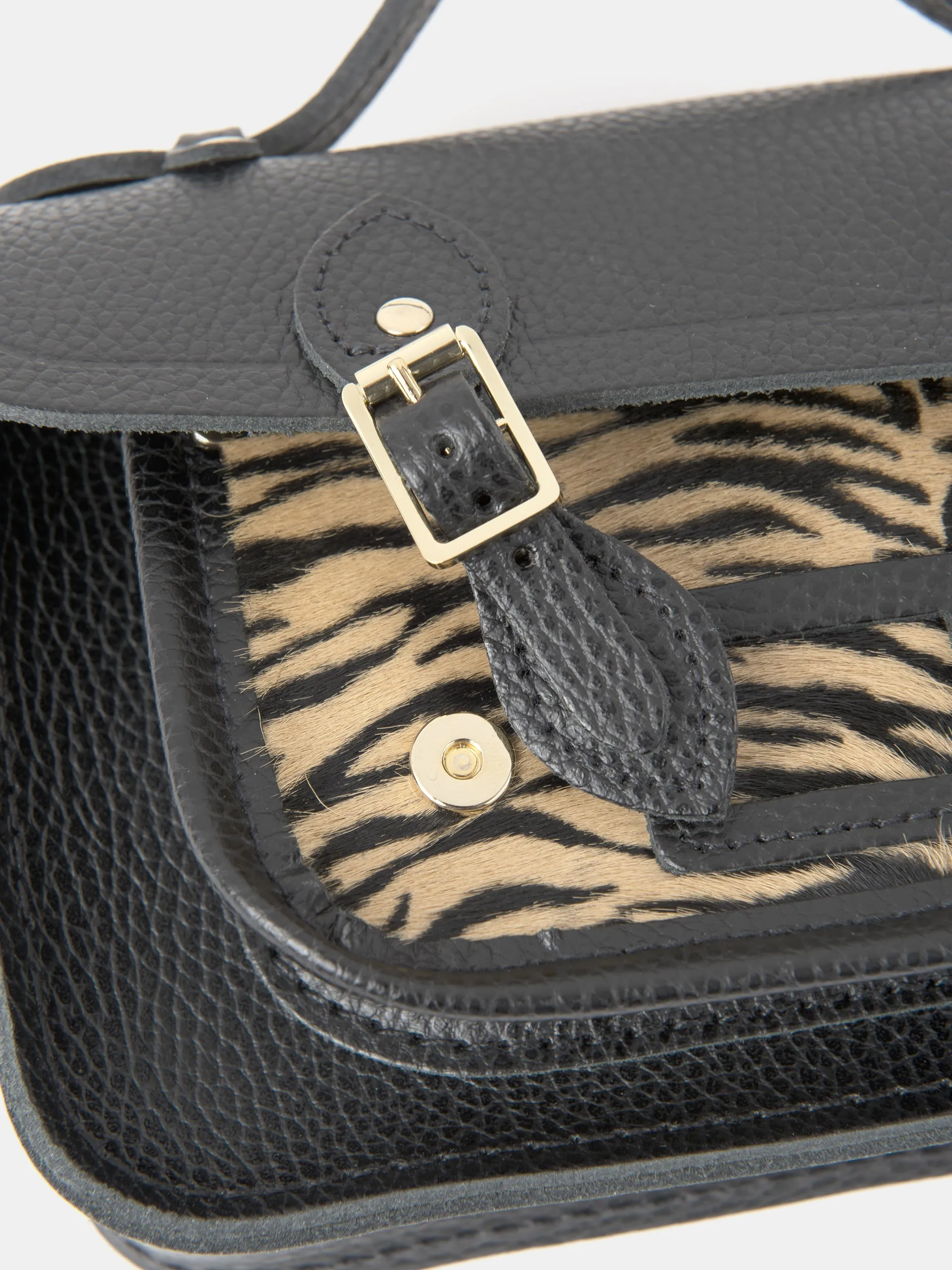 The Mini - Black Celtic Grain & Tiger Print Haircalf