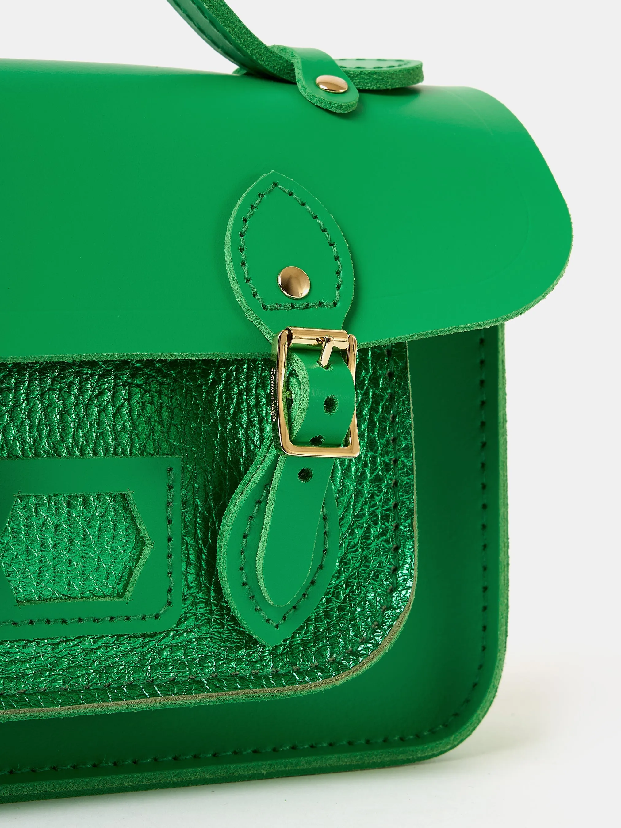 The Mini - Wicked Green with Wicked Green Metallic Calf