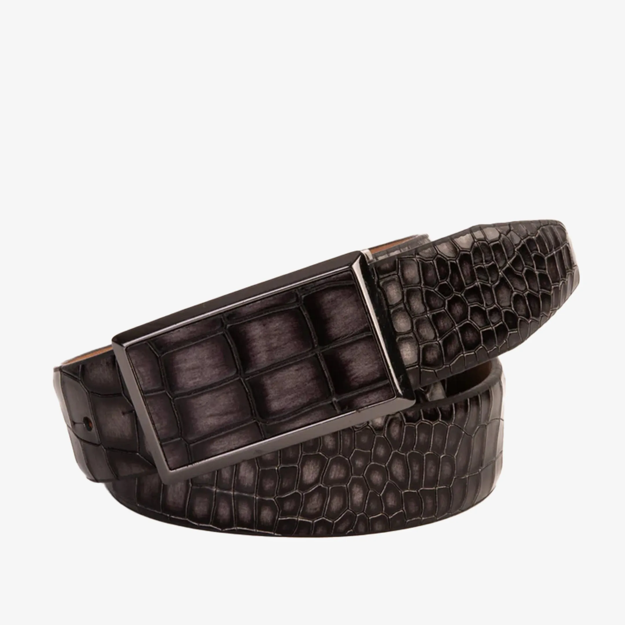 The Mississippi Gray Leather Belt