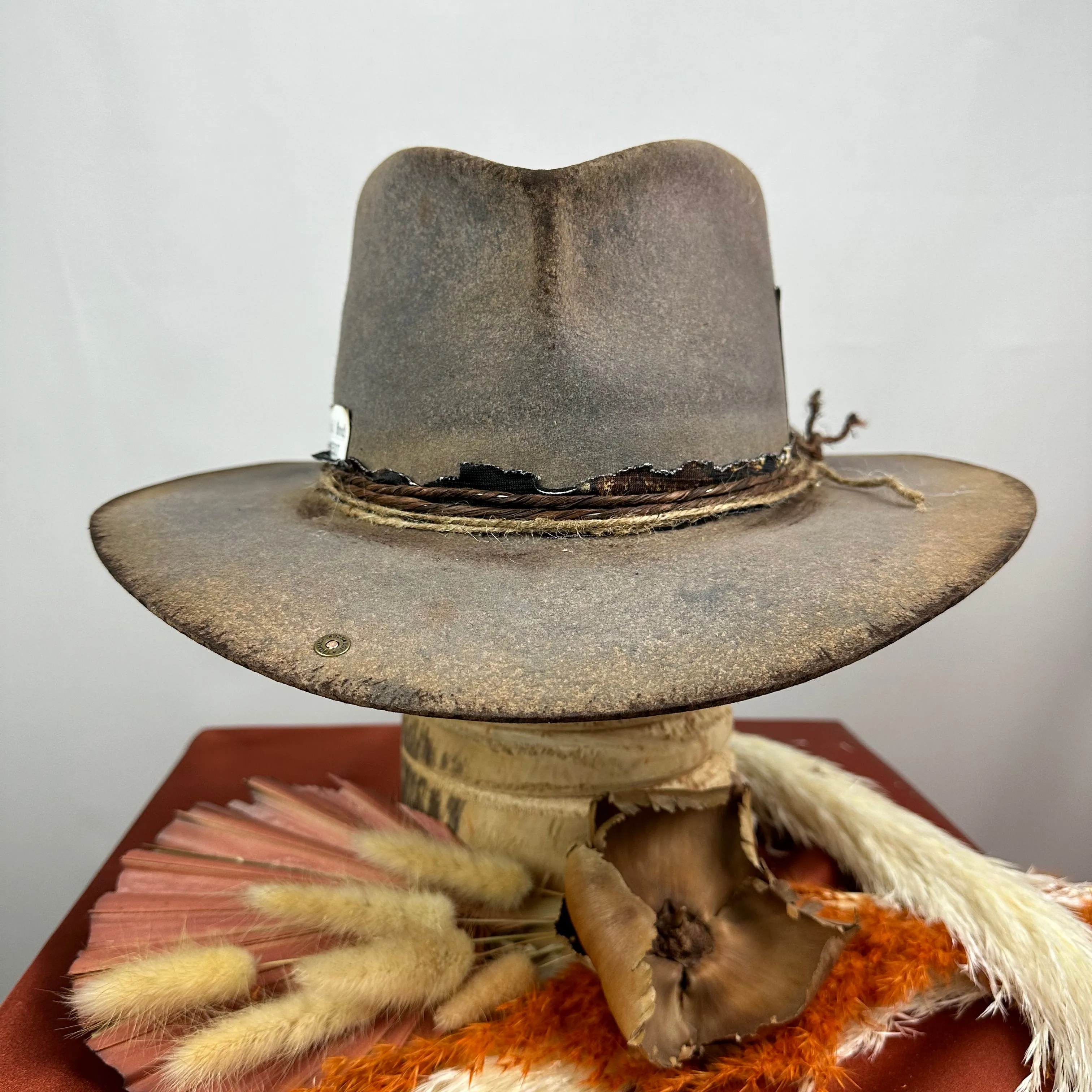 The Moonshiner Brown and Black Distressed Cowboy Hat