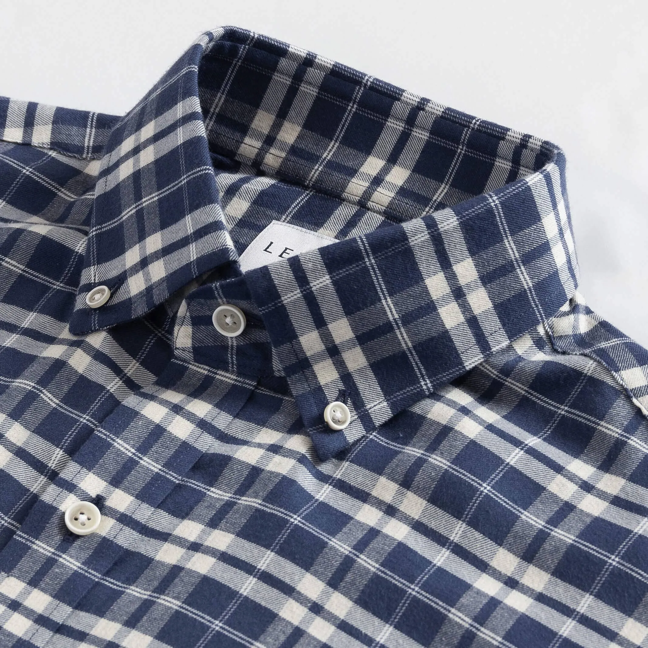 The Navy Hartford Stretch Plaid Casual Shirt