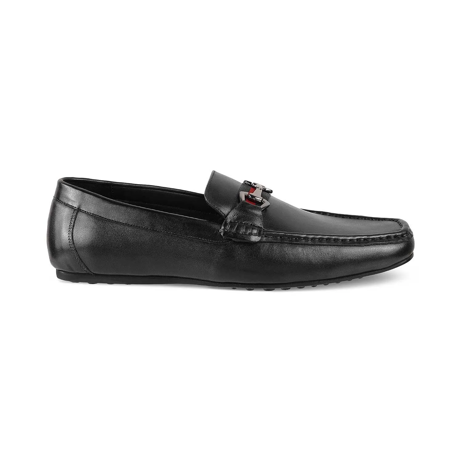 The Ondrive Black Men's Leather Driving Loafers Tresmode