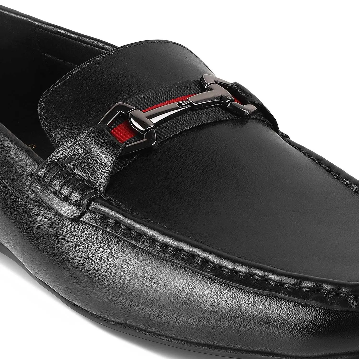 The Ondrive Black Men's Leather Driving Loafers Tresmode