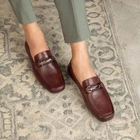 The Ondrive Brown Men's Leather Driving Loafers Tresmode