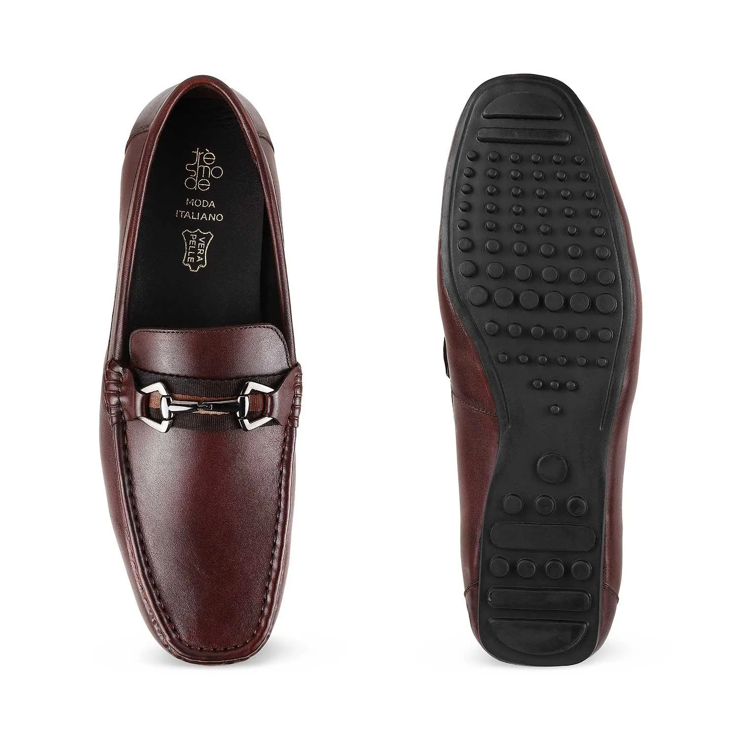 The Ondrive Brown Men's Leather Driving Loafers Tresmode