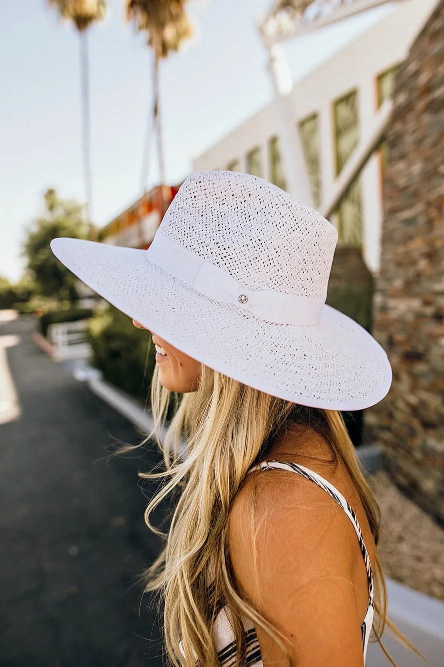 The Palm Desert Straw Panama in White