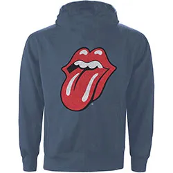 The Rolling Stones Unisex Zipped Hoodie: Classic Tongue (Back Print)