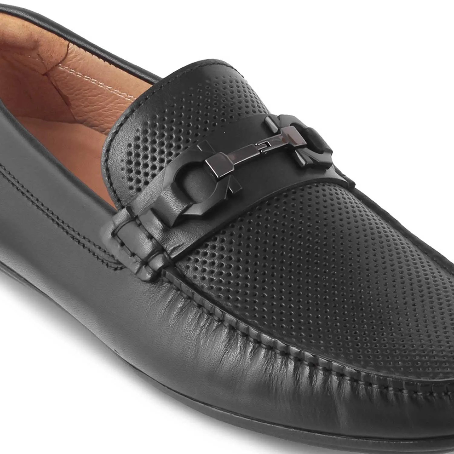 The Roma Black Men's Leather Driving Loafers Tresmode