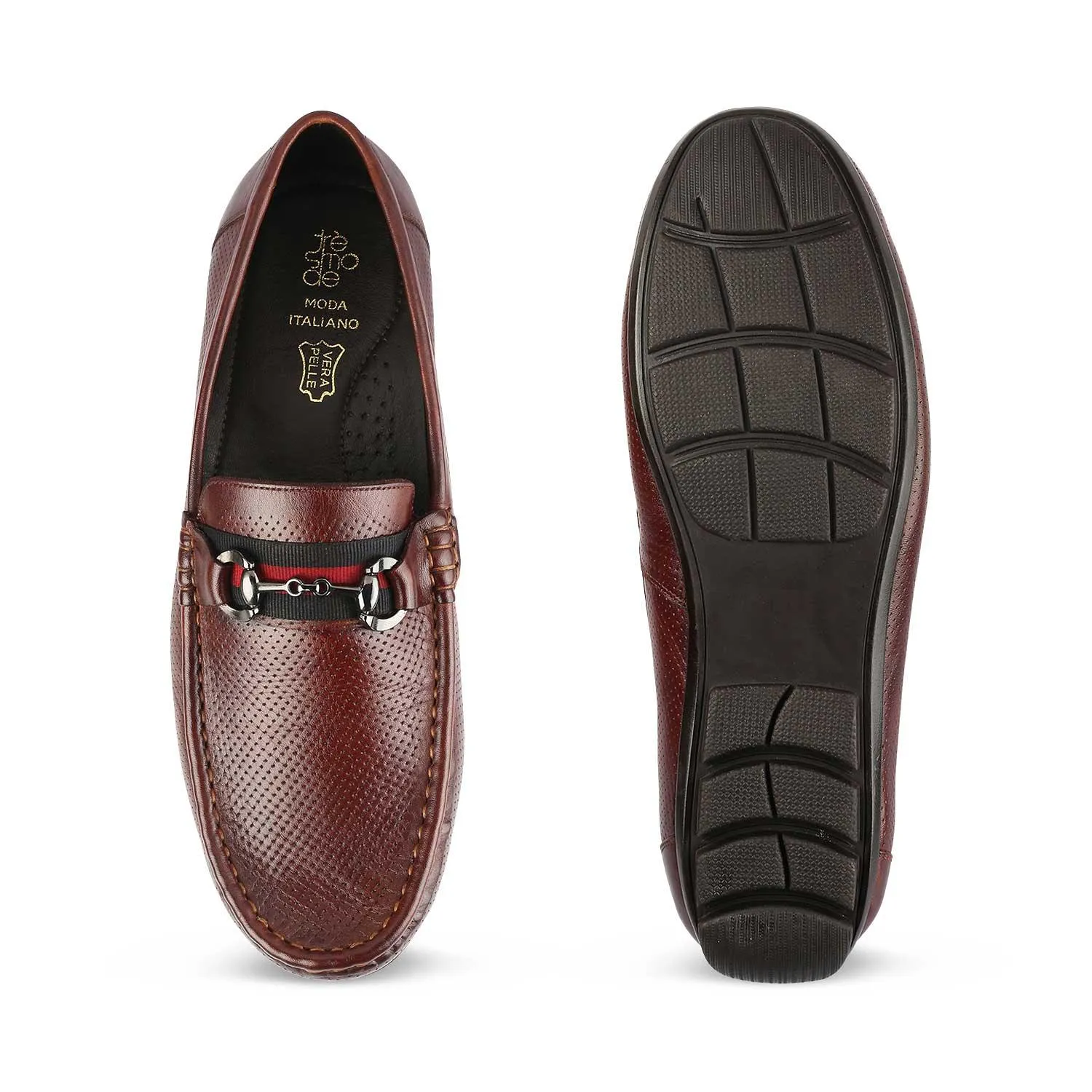 The Rottervam Brown Mens Driving Leather Loafer